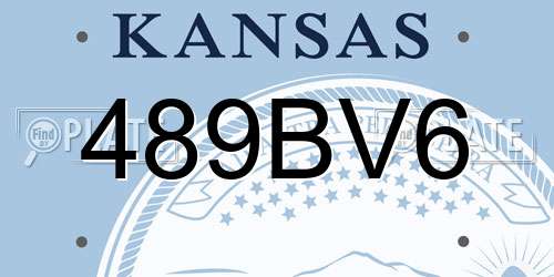 489BV6 Kansas License Plate