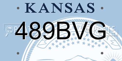 489BVG Kansas License Plate