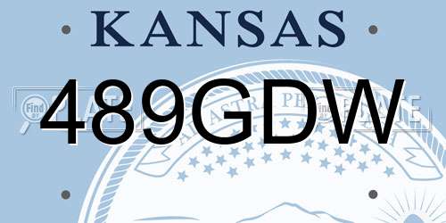 489GDW Kansas License Plate