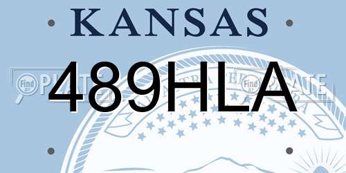 489HLA Kansas License Plate