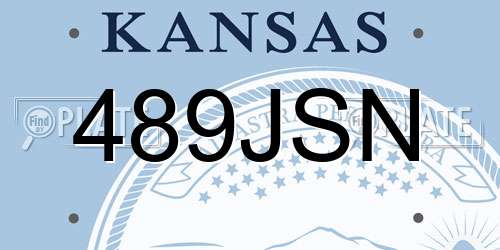 489JSN Kansas License Plate