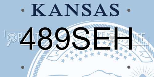 489SEH Kansas License Plate