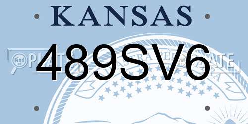 489SV6 Kansas License Plate