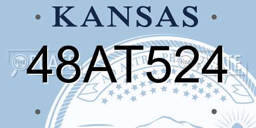 48AT524 Kansas License Plate