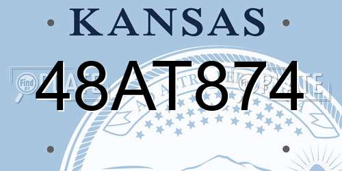 48AT874 Kansas License Plate