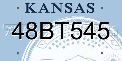 48BT545 Kansas License Plate