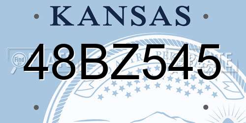 48BZ545 Kansas License Plate