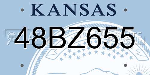 48BZ655 Kansas License Plate