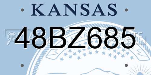 48BZ685 Kansas License Plate