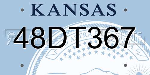 48DT367 Kansas License Plate