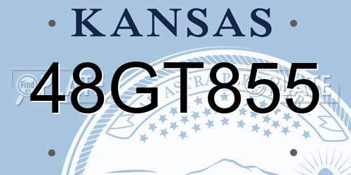 48GT855 Kansas License Plate
