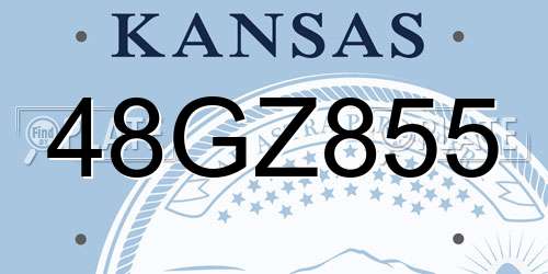 48GZ855 Kansas License Plate