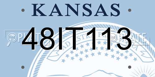 48IT113 Kansas License Plate
