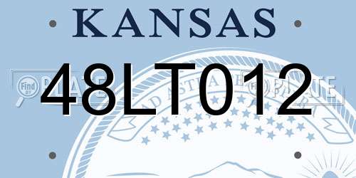 48LT012 Kansas License Plate