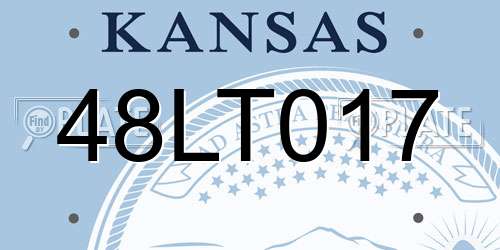 48LT017 Kansas License Plate