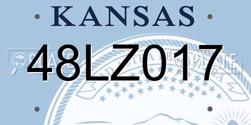 48LZ017 Kansas License Plate