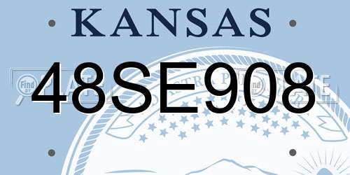 48SE908 Kansas License Plate