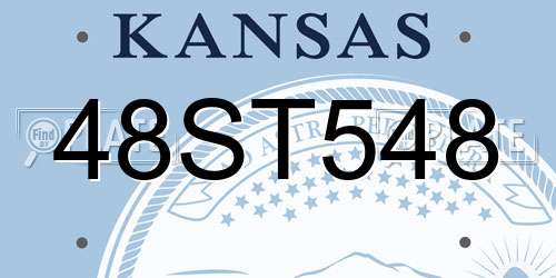 48ST548 Kansas License Plate