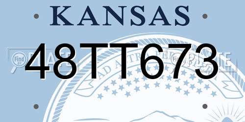 48TT673 Kansas License Plate