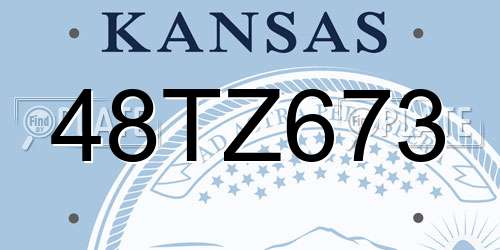 48TZ673 Kansas License Plate