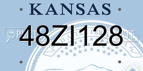 48ZI128 Kansas License Plate