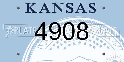4908 Kansas License Plate