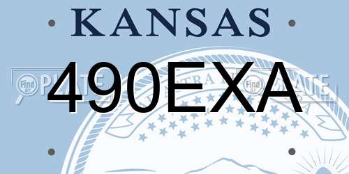 490EXA Kansas License Plate