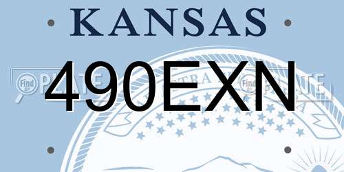 490EXN Kansas License Plate