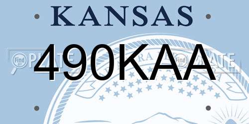 490KAA Kansas License Plate