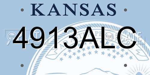 4913ALC Kansas License Plate