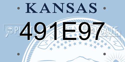 491E97 Kansas License Plate