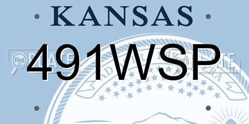491WSP Kansas License Plate