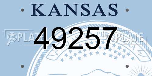 49257 Kansas License Plate