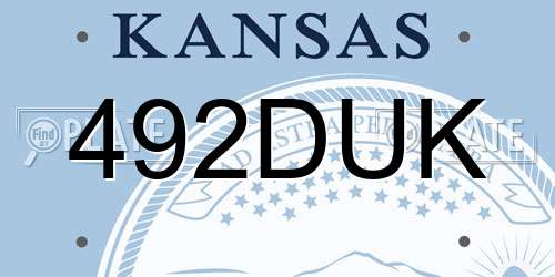 492DUK Kansas License Plate