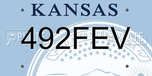 492FEV Kansas License Plate