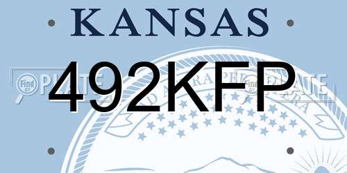 492KFP Kansas License Plate