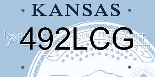 492LCG Kansas License Plate