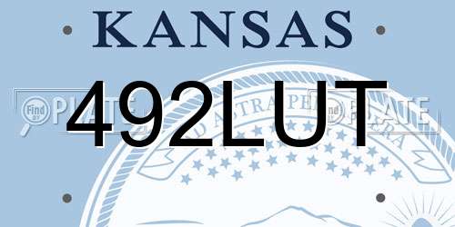 492LUT Kansas License Plate