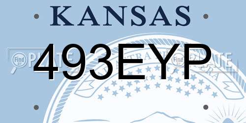 493EYP Kansas License Plate
