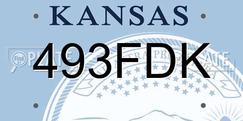 493FDK Kansas License Plate