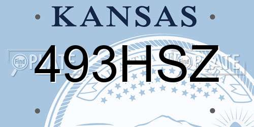 493HSZ Kansas License Plate