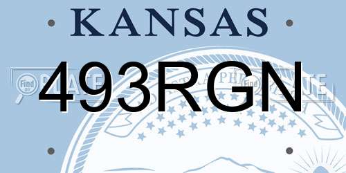 493RGN Kansas License Plate