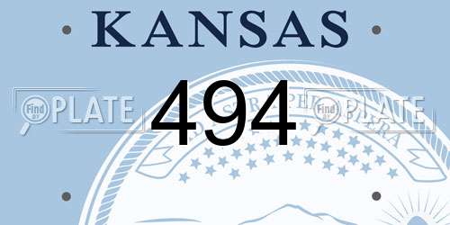 494 Kansas License Plate