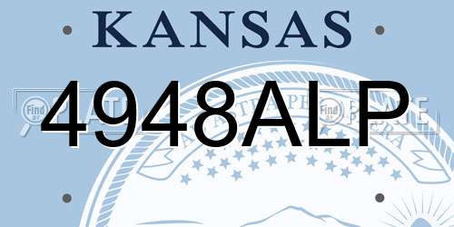 4948ALP Kansas License Plate