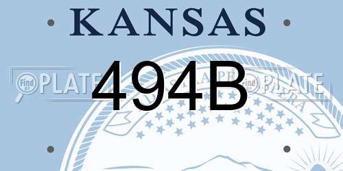 494B Kansas License Plate