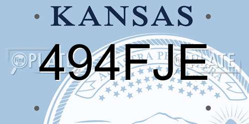 494FJE Kansas License Plate