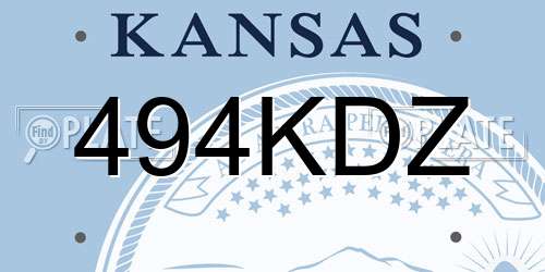 494KDZ Kansas License Plate