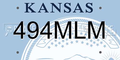 494MLM Kansas License Plate
