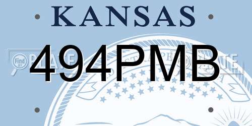 494PMB Kansas License Plate