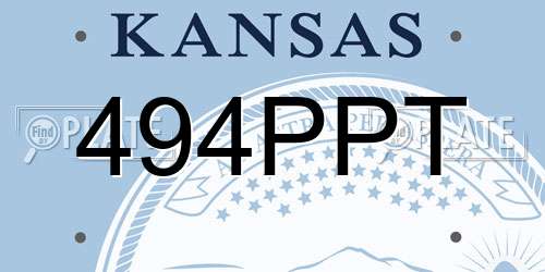 494PPT Kansas License Plate